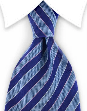 Aqua and Blue Striped 4" Wide Tie