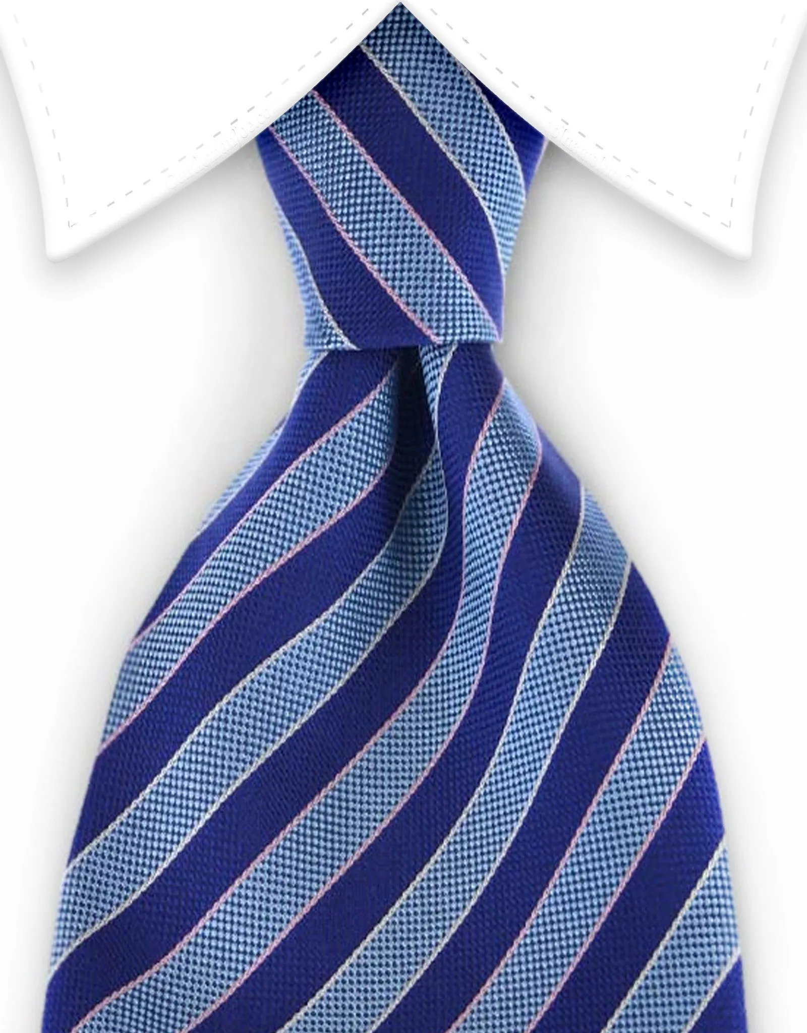 Aqua and Blue Striped 4" Wide Tie