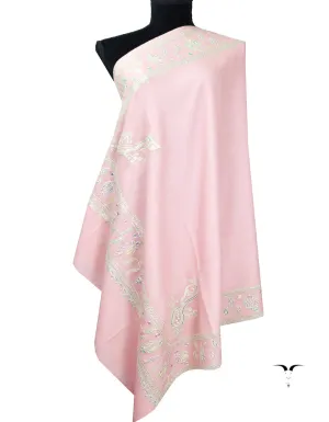 Baby pink embroidery pashmina shawl 8424