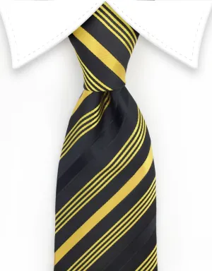 Black and Yellow Gold Striped Necktie