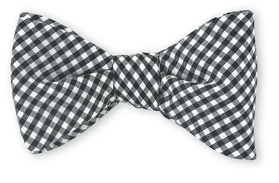 Black Gingham Bow Tie - B300