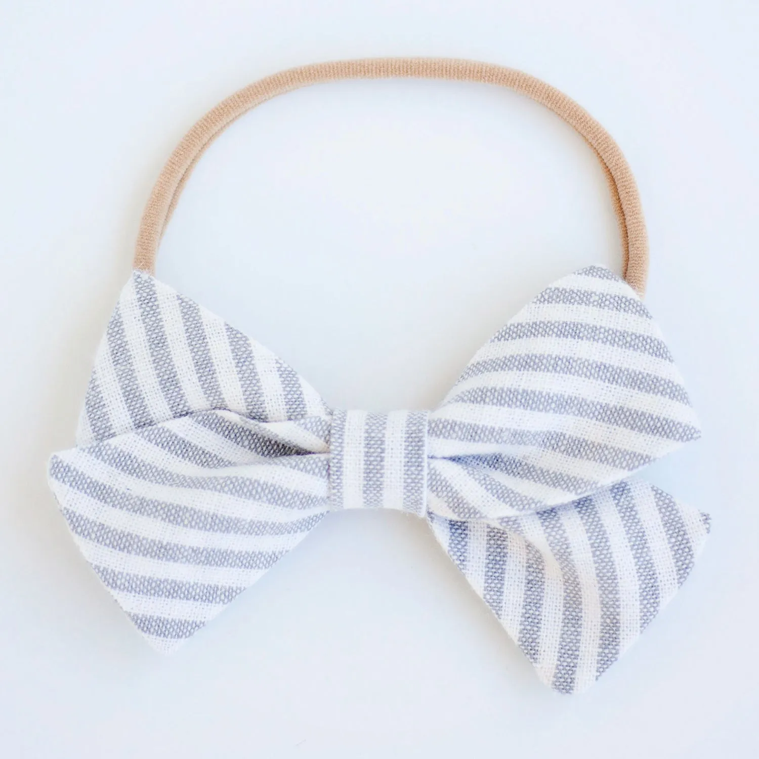 Boy's Bow Tie / Gray Linen Stripe