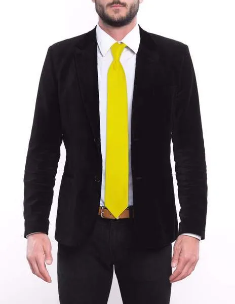 Bright Solid Yellow Traditional Tie