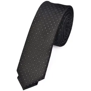 Classy Men Skinny Black Mini Dot Tie