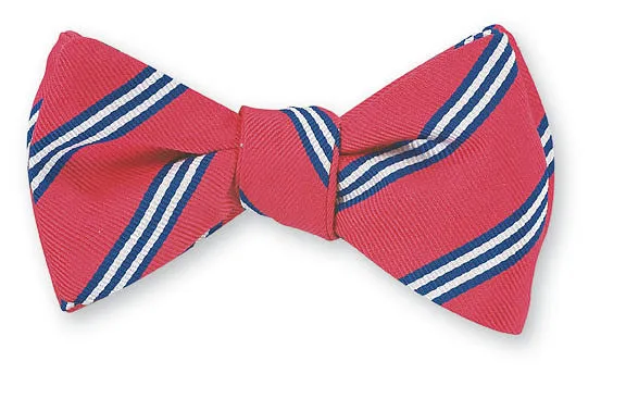 Coral/Blue Brooks Striped Bow Tie - B2319