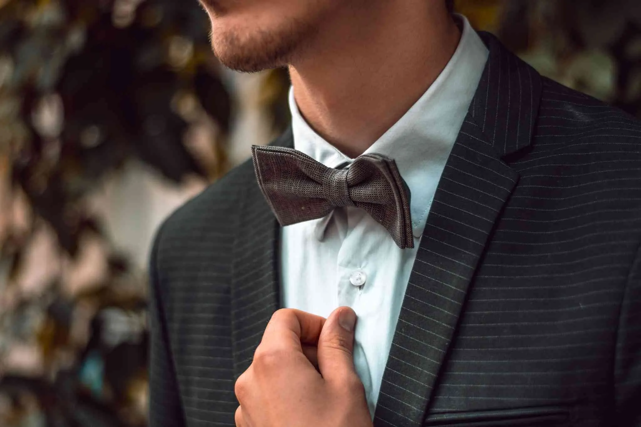 Dusty Pink Linen Bow Tie