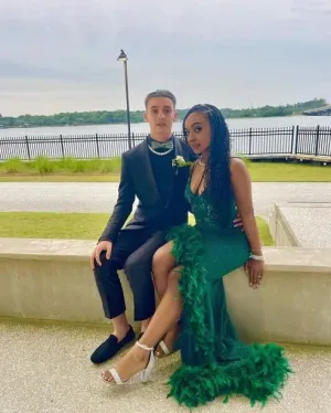 Elegant Mermaid Green Sequin Long Prom Dresses Formal Dress