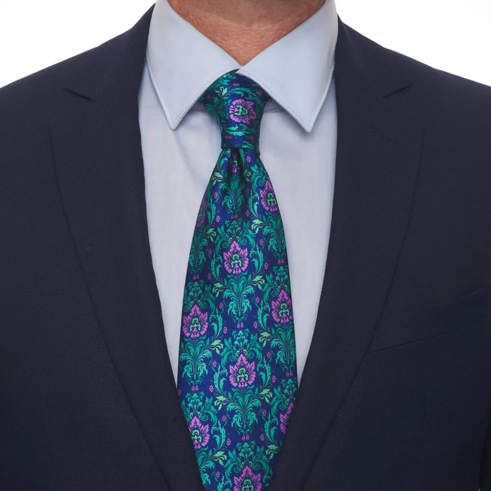 Florentine Silk Guild Blue Green Purple Duchesse Silk Tie