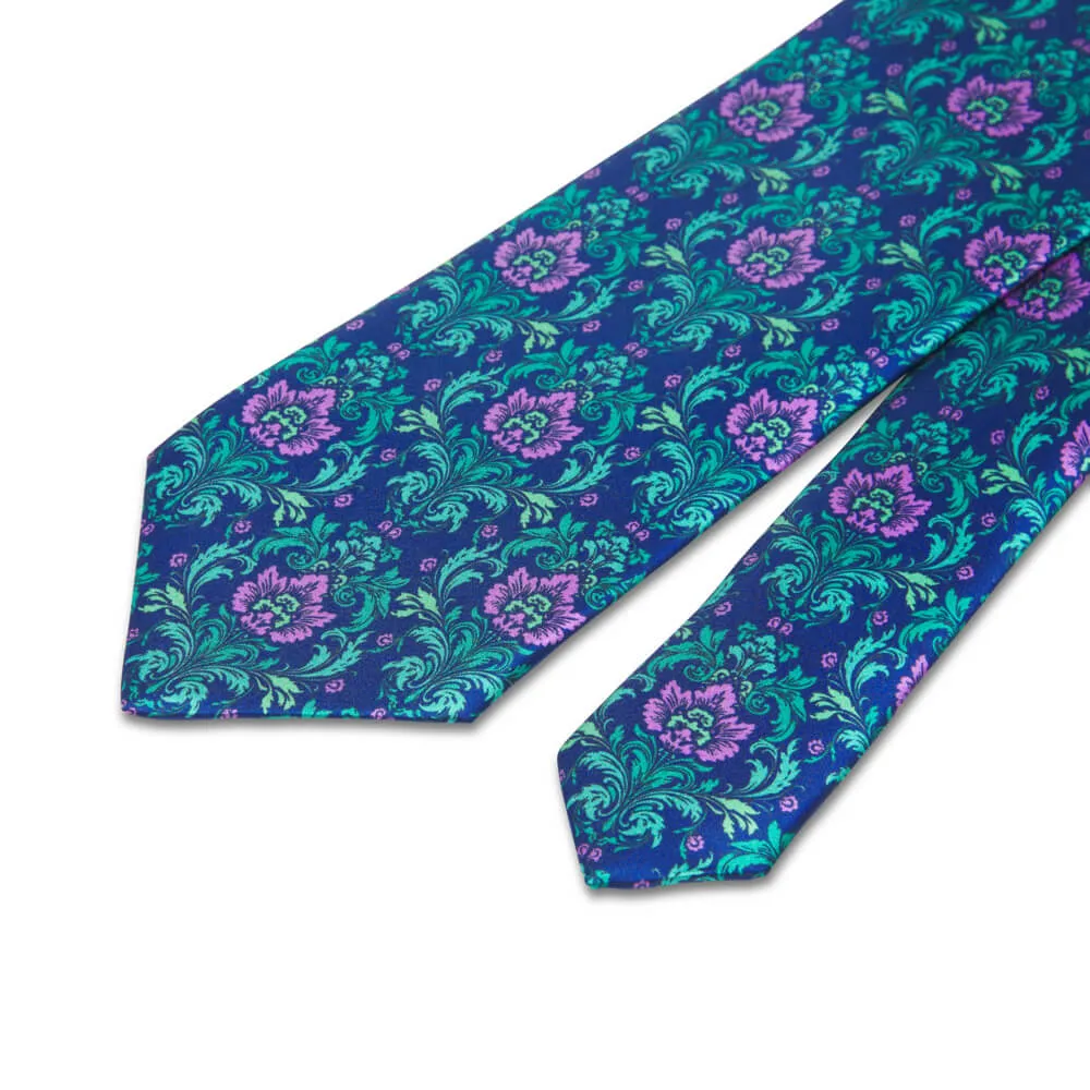 Florentine Silk Guild Blue Green Purple Duchesse Silk Tie