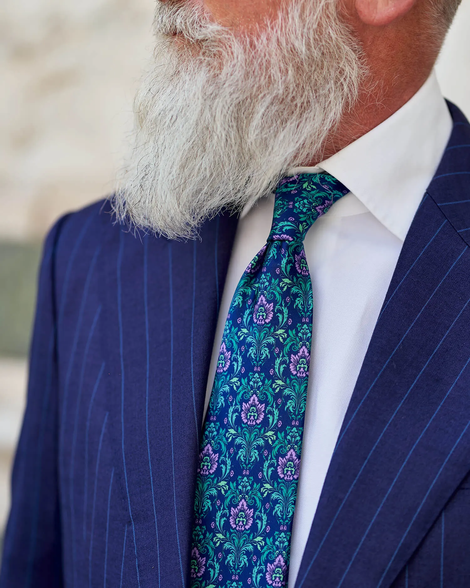 Florentine Silk Guild Blue Green Purple Duchesse Silk Tie