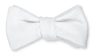 Formal White Cotton Pique Bow Tie - B594