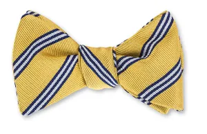 Gold/Navy Brooks Stripes Bow Tie - B1962