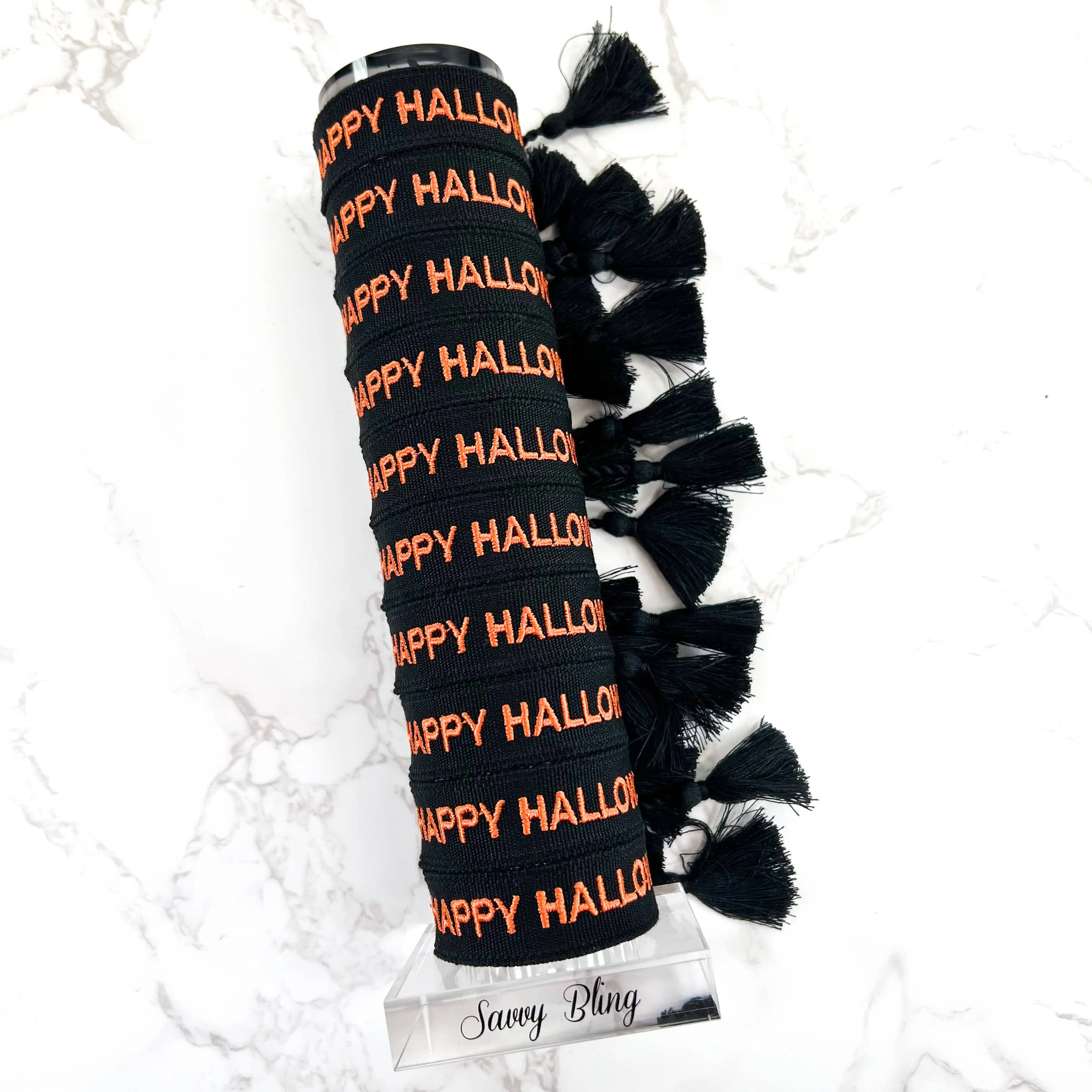 Happy Halloween Embroidered Woven Bracelet