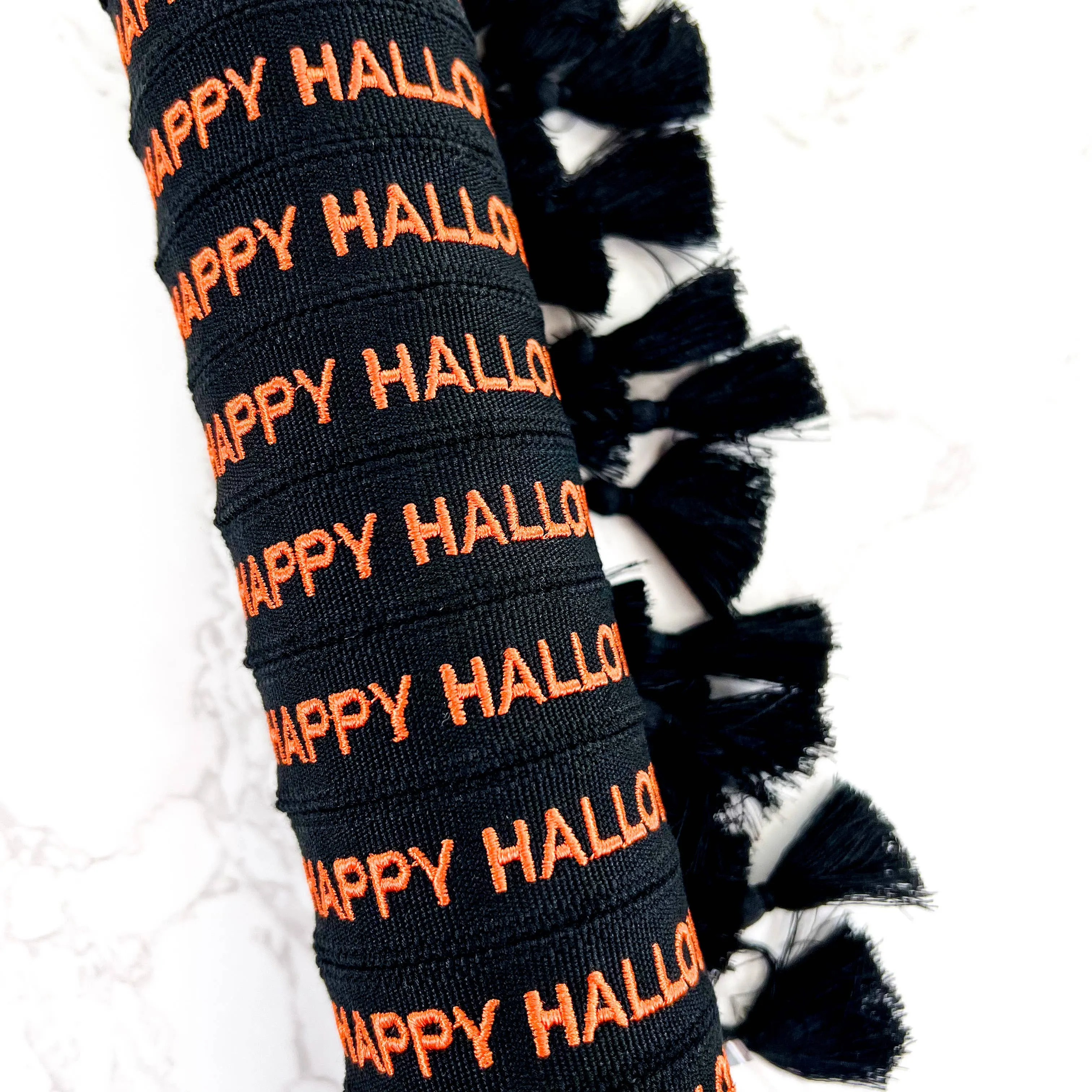 Happy Halloween Embroidered Woven Bracelet