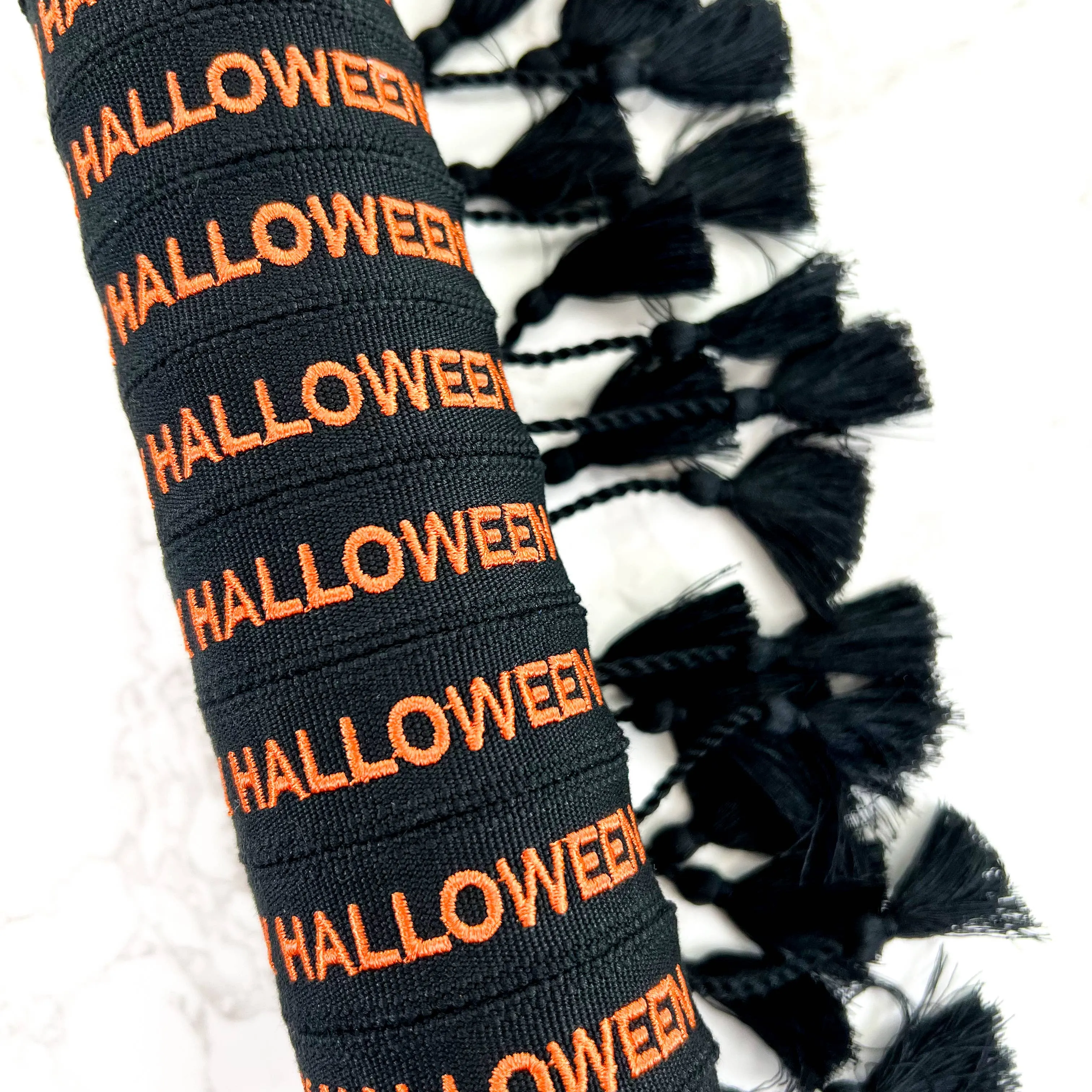 Happy Halloween Embroidered Woven Bracelet