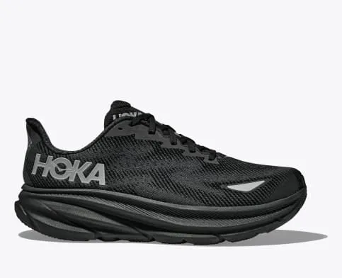 Hoka Men's & Women's Clifton 9 GTX Running Shoe in Black & Dazzling Blue