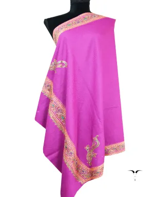 hot pink tilla embroidery pashmina shawl 8594