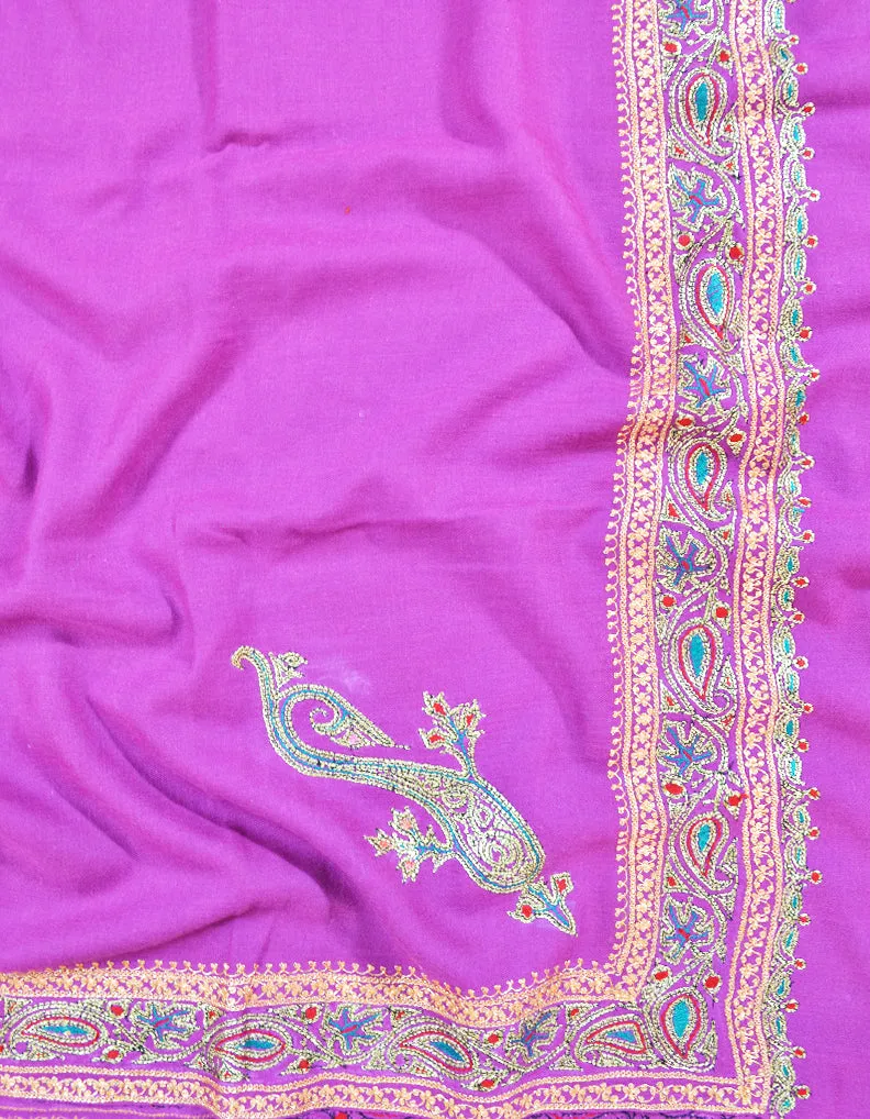 hot pink tilla embroidery pashmina shawl 8594