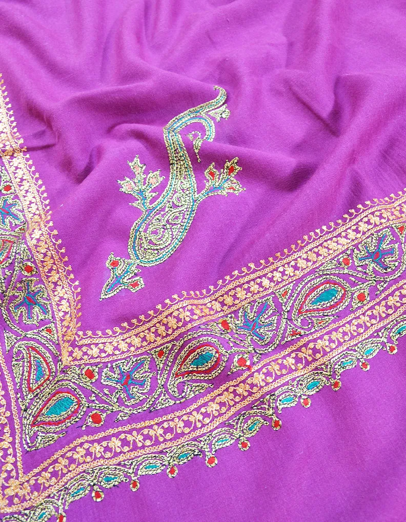 hot pink tilla embroidery pashmina shawl 8594