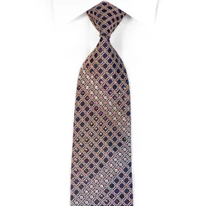 Indian Homme Rhinestone Tie Purple Geometric On Navy