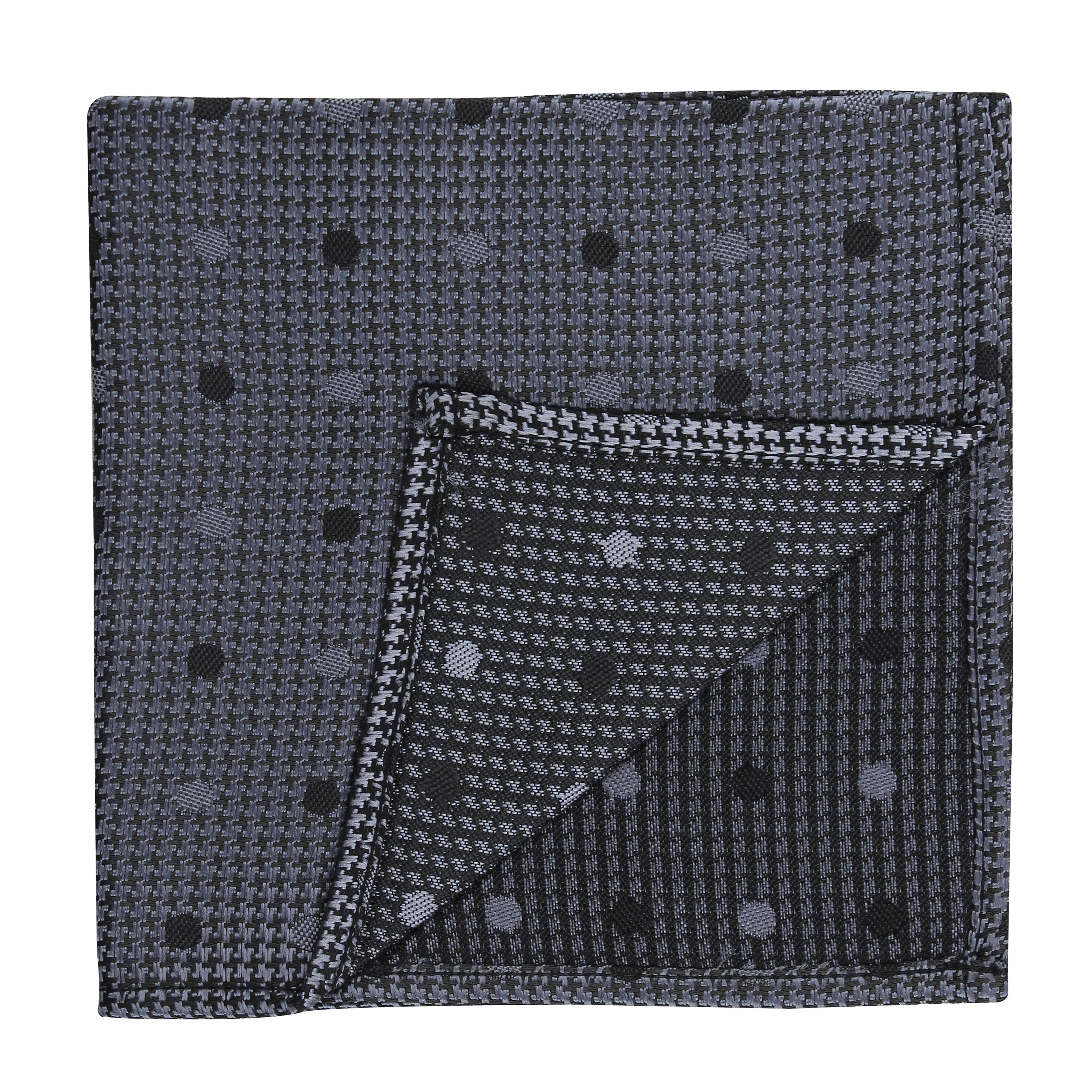 Kovove Black Polka Dot Pocket Square For Men