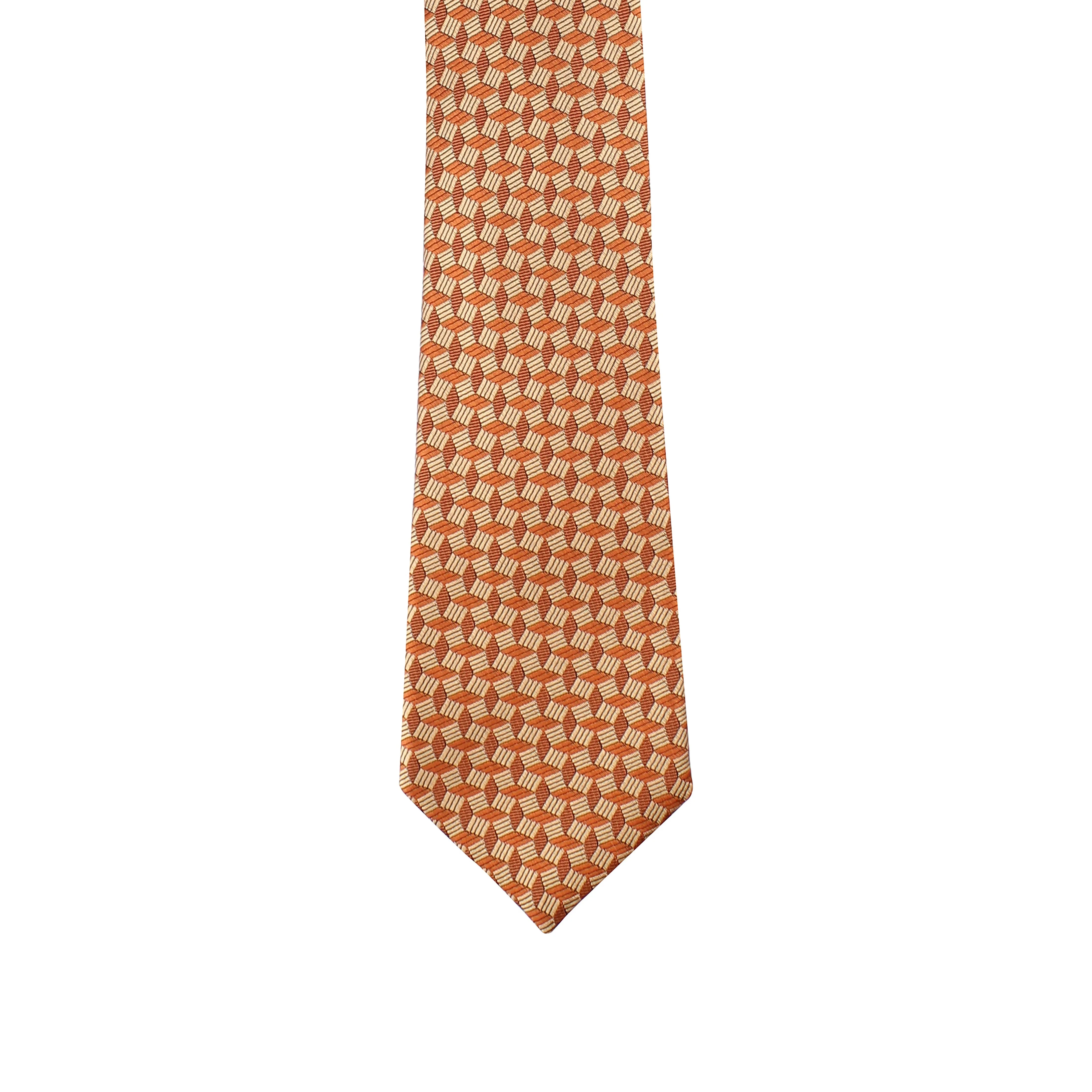 Kovove Orange Abstract Necktie and Pocket Square Gift Box