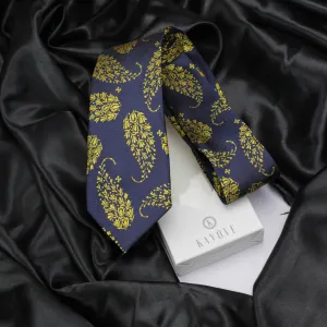 Kovove Yellow Floral Neck Tie For Men