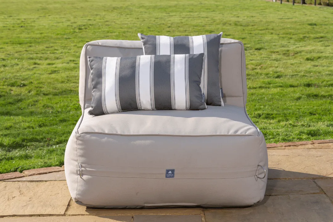 Luxury Outdoor Cushion in Summer Stripe Grey