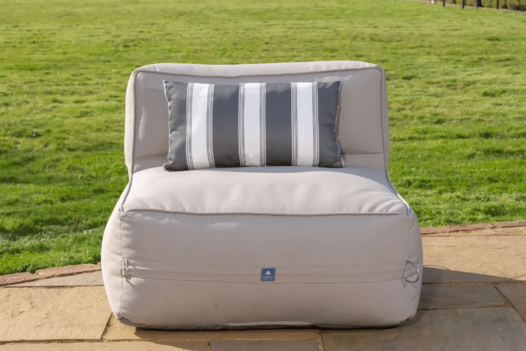 Luxury Outdoor Cushion in Summer Stripe Grey