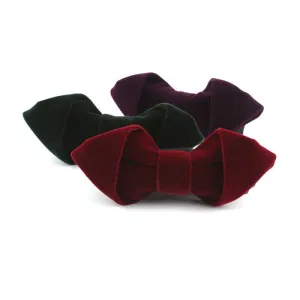 Men's Velvet Solid Color Party Business Pointed Bow Tie