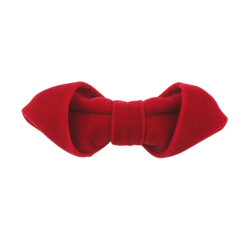 Men's Velvet Solid Color Party Business Pointed Bow Tie