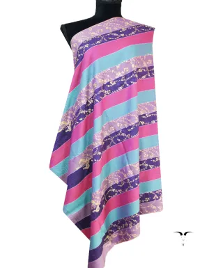 multi-coloured striped embroidery pashmina shawl 8618