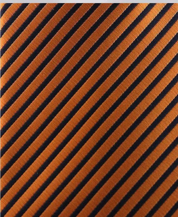 Orange & Black Pinstriped Narrow Tie