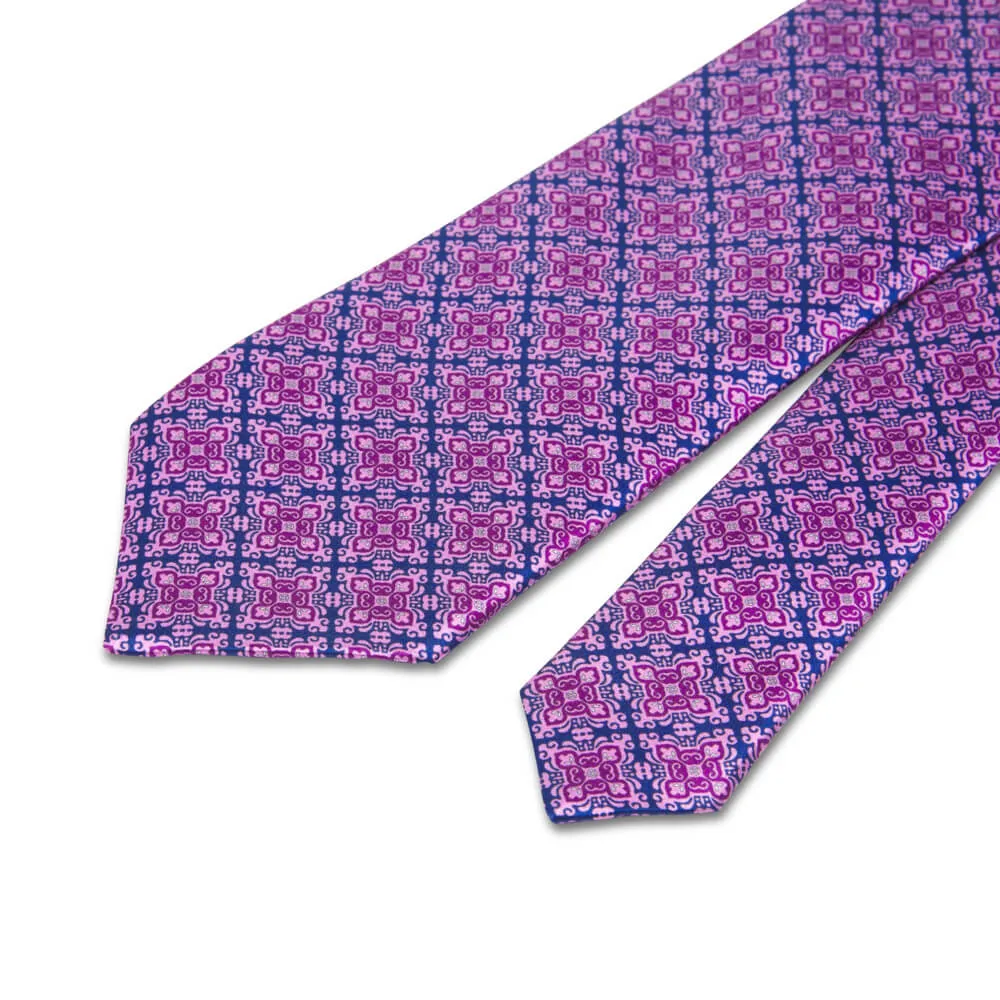 Palazzo Pitti Pink and Blue Duchesse Silk Tie