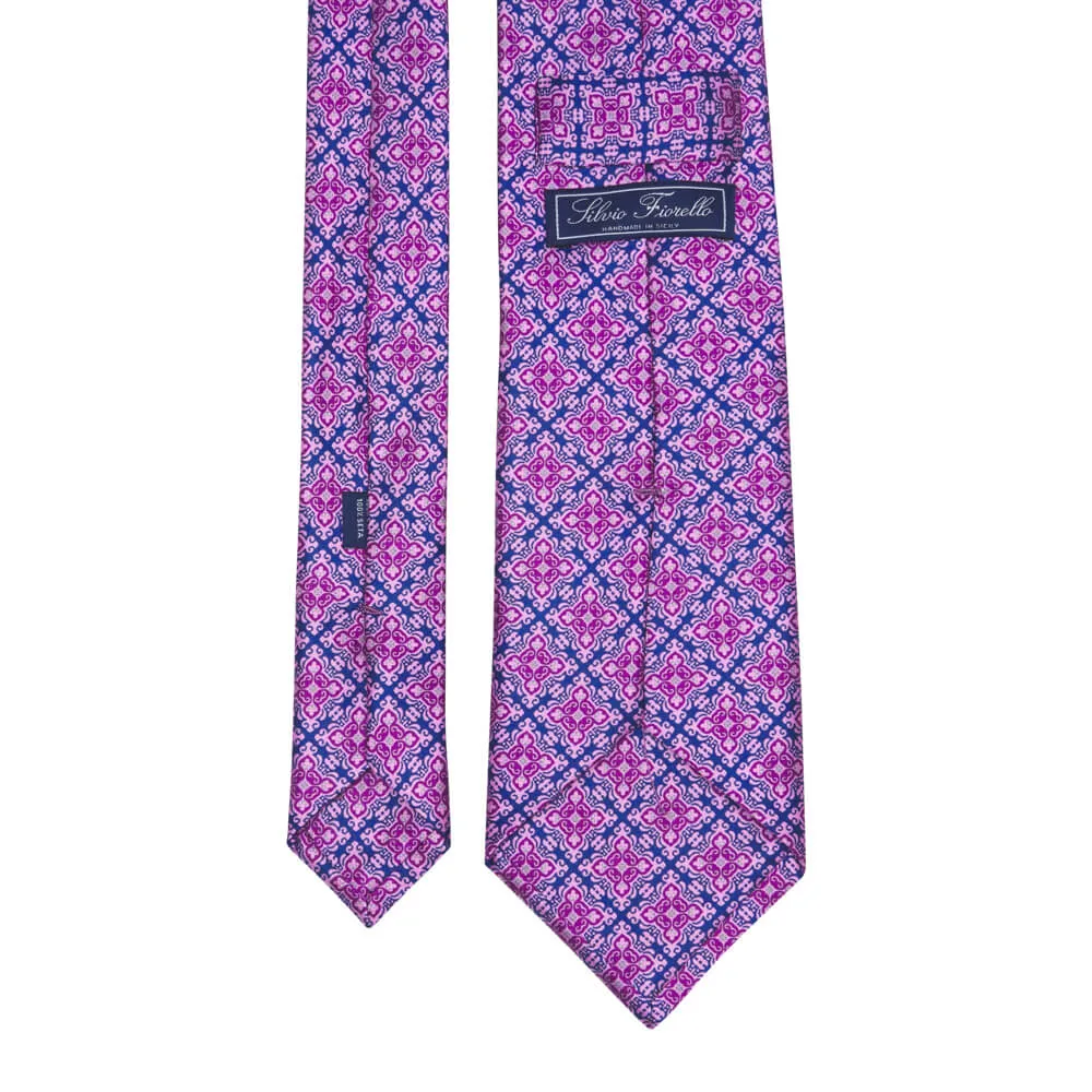 Palazzo Pitti Pink and Blue Duchesse Silk Tie