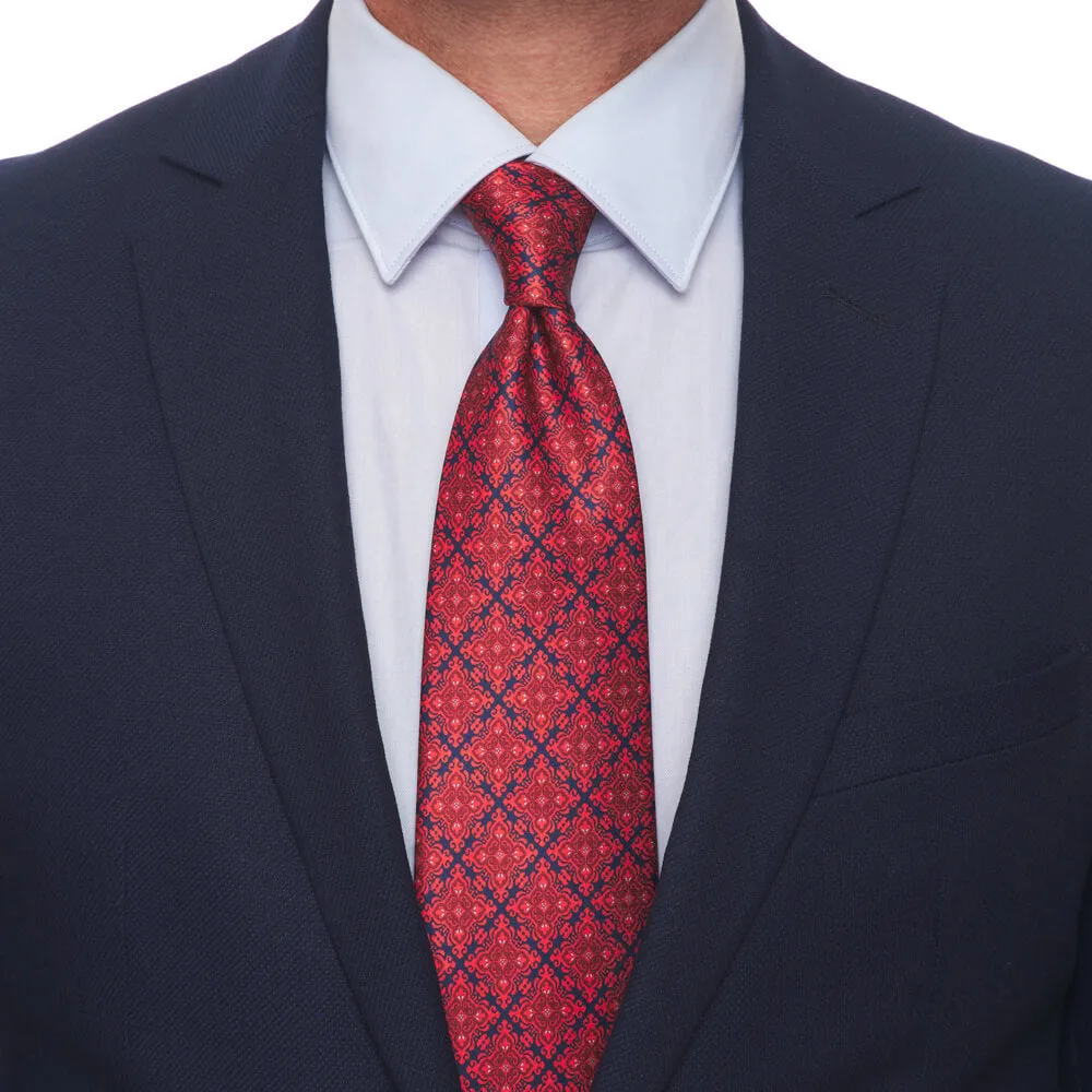 Palazzo Pitti Red and Blue Duchesse Silk Tie