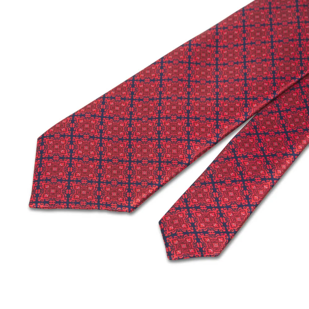 Palazzo Pitti Red and Blue Duchesse Silk Tie