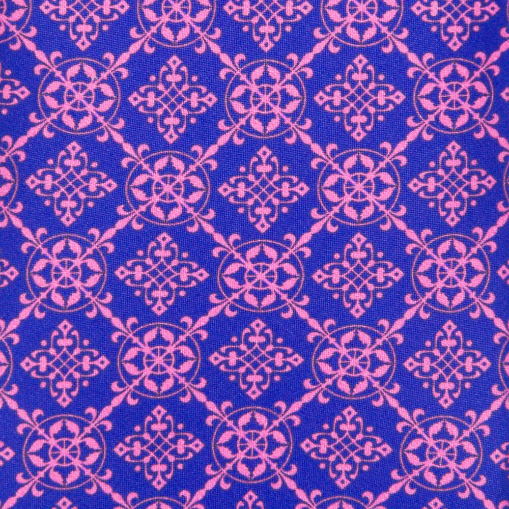 Pink and Blue Royal Seal Duchesse Silk Tie