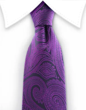 Purple Paisley Skinny Tie