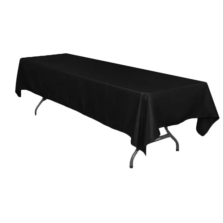 Rectangular Polyester Tablecloth 60"x126" - Black