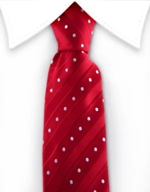 Red & White Polka Dot Skinny Tie