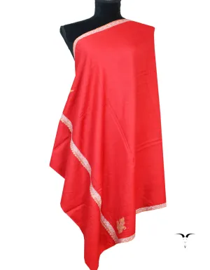 red embroidery pashmina shawl 8515