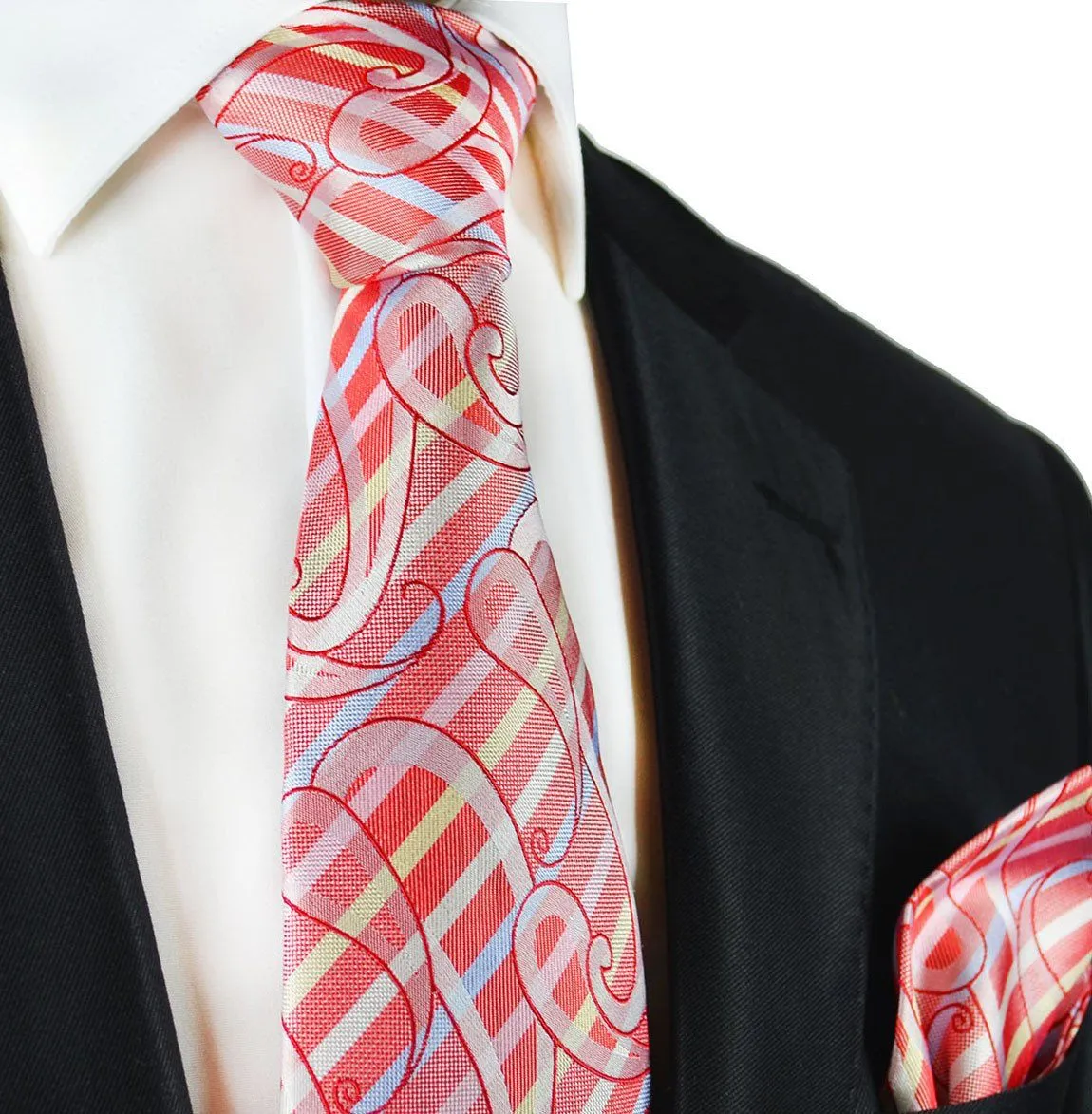 Red Silk Tie and Pocket Square