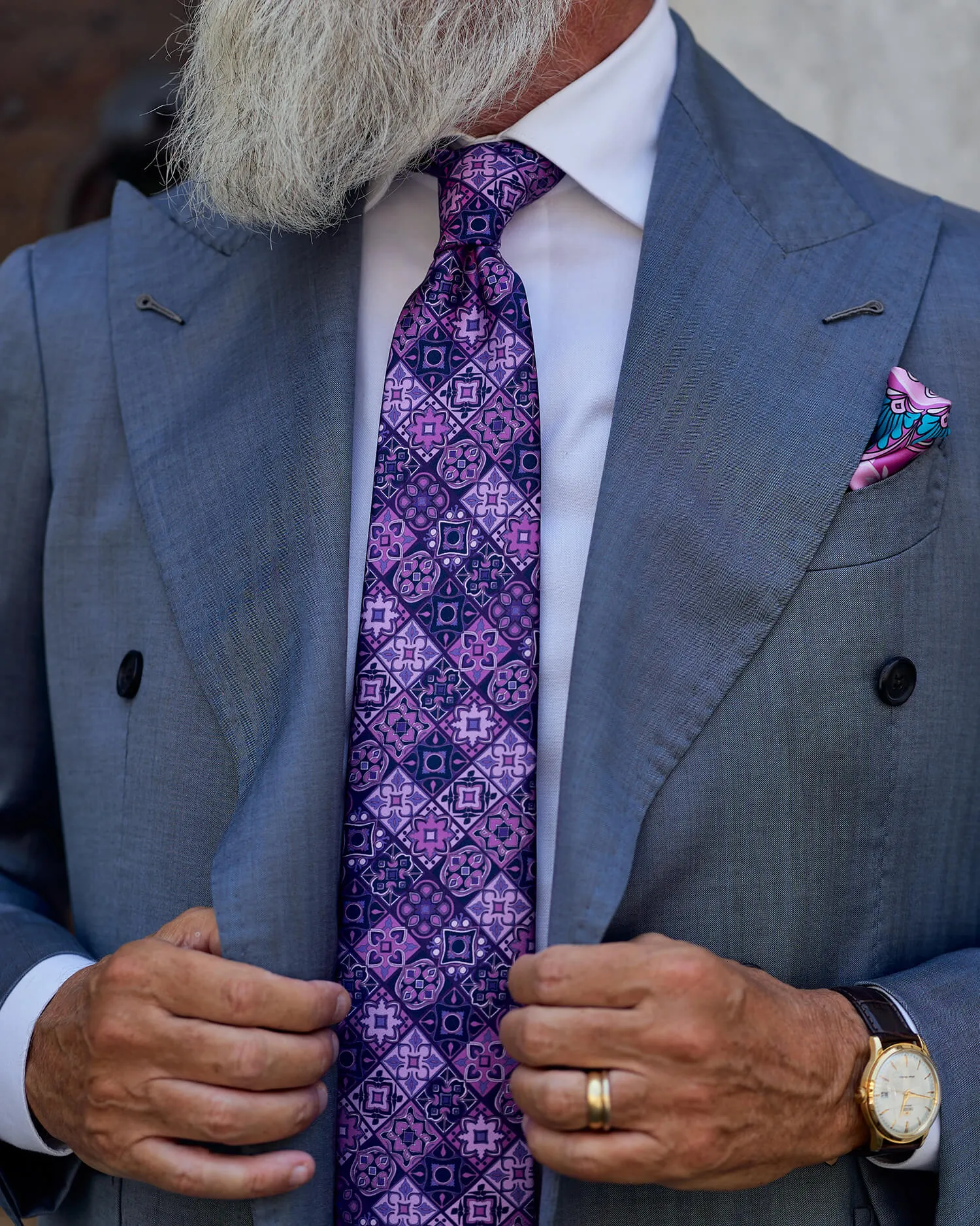 Renaissance Elegance Purple Duchesse Silk Tie