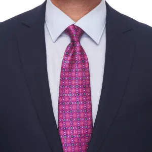 Renaissance Flowers Fuchsia Duchesse Silk Tie