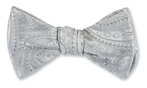 Silver Paisley Bow Tie - B3852