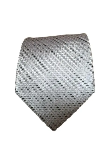 Silver Tie with Mini Oval Scroll Design