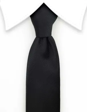 Solid Black Extra Long Tie - 3XL