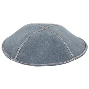 Suede Kippah 16cm- Light Gray