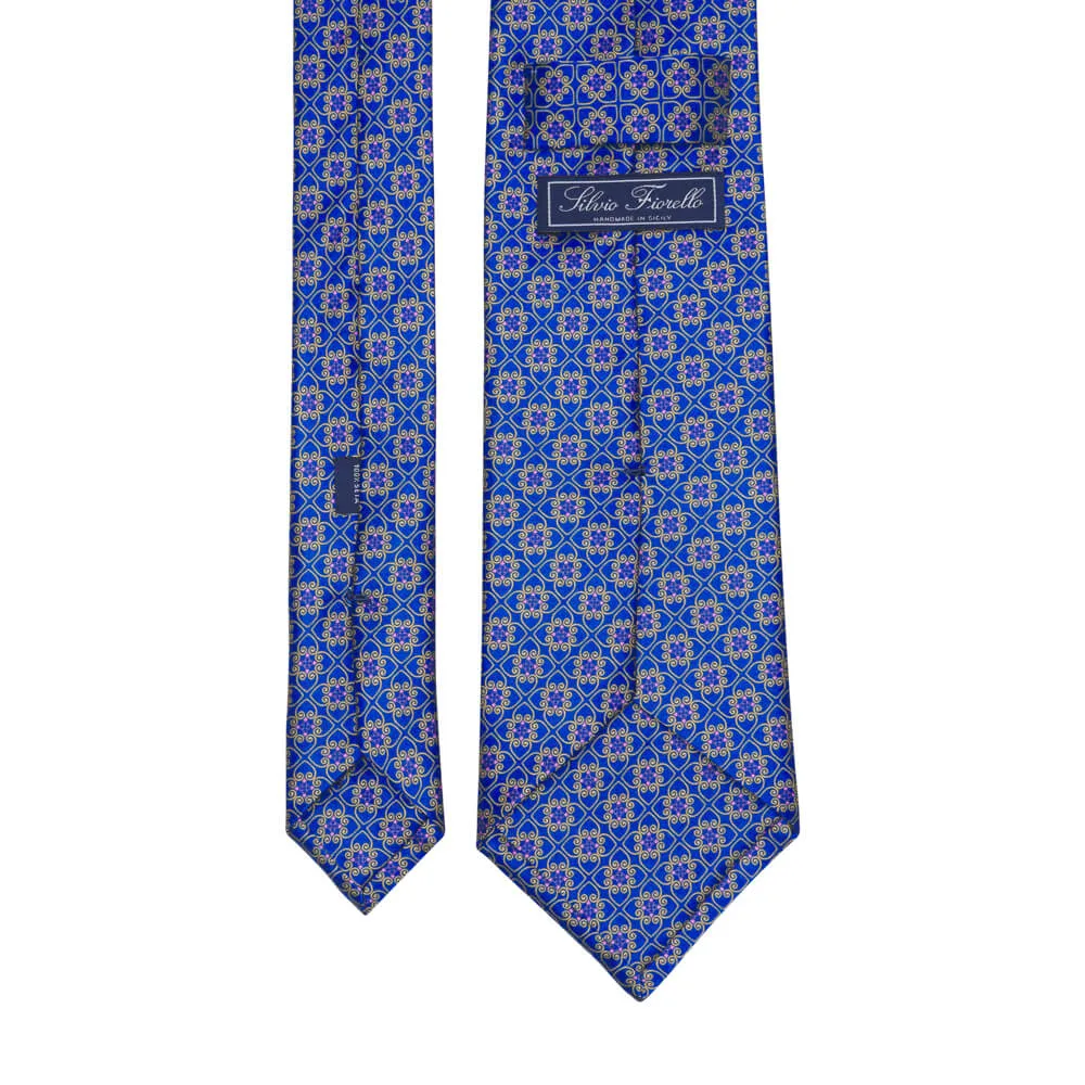 The Medici Blue and Yellow Duchesse Silk Tie